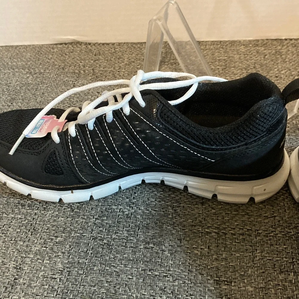 Skechers Black and White Lace-Up Athletic Sneakers - Picture 3 of 6